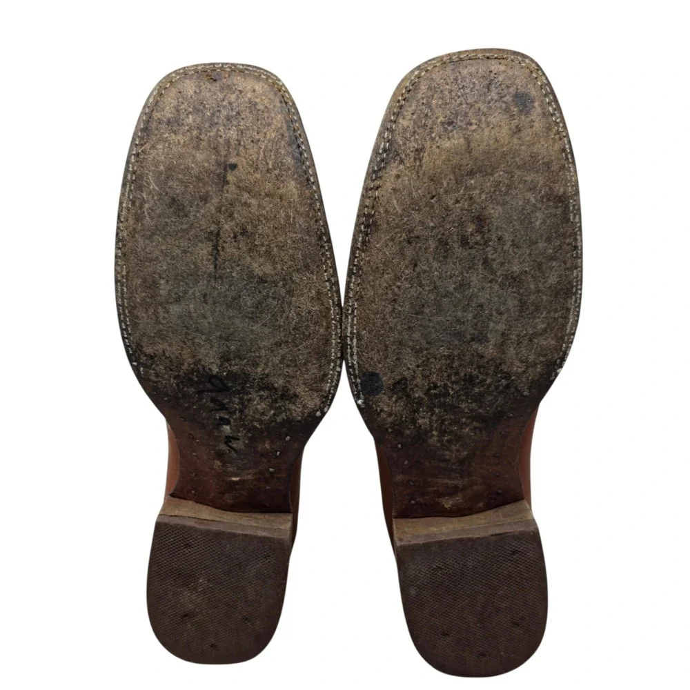 Carreta Boots Men's Chelsea Square Toe Leather Work Boots Size 12.5 Distressed‎